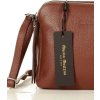 MARCO MAZZINI Hnědá dvoukomorová kožená crossbody kabelka