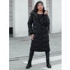 Dámská černá dlouhá prošívaná zimní bunda (Velikost S)