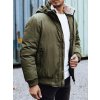 Khaki pánský zimní bomber s kapucí