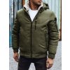 Khaki pánský zimní bomber s kapucí
