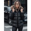 Černá dámská prošívaná zimní bunda s kapucí CROMBILA