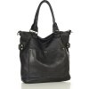 Černá kožená kabelka MARCO MAZZINI