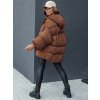 Hnědá dámská prošívaná oversize bunda PARIMA