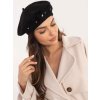 Černý vlněný dámský baret (Velikost ONE SIZE)