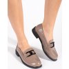 Hnědé mokasíny loafersy s koženou stélkou