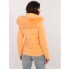 Světle oranžová přechodová bunda s odepínací kapucí (Velikost S)