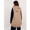 Světle béžová dámská sportovní vesta s kapucí