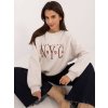 Světle béžová mikina s výšivkou NYC