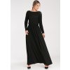 Černé dámské maxi šaty s dlouhým rukávem