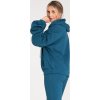 Modrá dámská bavlněná mikina s kapucí
