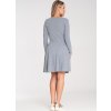 Šedé dámské bavlněné šaty s dlouhým rukávem