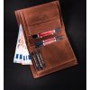 Velká hnědá pánská peněženka ze stínované kůže Peterson W147