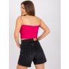 (Vel. XS) Fuchsiový krátký top na tenká ramínka Aria