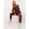 Hnědá dámská tepláková souprava s crop-topem