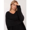 Černý dámský asymetrický svetr s výstřihem