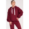 Bordó dámská bavlněná mikina s kapucí