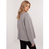 Šedý dámský svetr s kamínky na ramenou