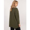 Khaki dámský oversize svetr s lesklou nití