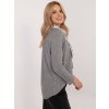 Šedý dámský oversize svetr s lesklou nití