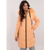Světle oranžová dámská dlouhá zimní bunda (Velikost S)