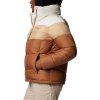 Smetanovo-hnědá dámská zimní prošívaná bunda Columbia Puffect II Colorblock Jacket (Velikost L)