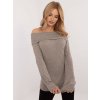 Světle hnědý dámský svetr s odhalenými rameny