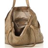 MARCO MAZZINI Béžová velká taška shopper z tkané kůže