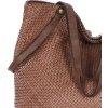 MARCO MAZZINI Hnědá velká taška shopper z tkané kůže