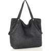 MARCO MAZZINI Černá velká taška shopper z tkané kůže
