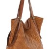 MARCO MAZZINI Camel velká taška shopper z tkané kůže