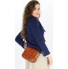 MAZZINI VERONA Hnědá dámská kožená crossbody kabelka