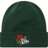 Tmavě zelená dámská čepice New Era Rose Icon Cuff Knit Beanie Hat