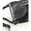 MARCO MAZZINI Černá kožená crossbody kabelka s klopou