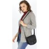 MARCO MAZZINI Černá kožená crossbody kabelka s klopou