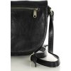 MARCO MAZZINI Černá kožená crossbody kabelka s klopou