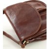 MARCO MAZZINI Hnědá kožená crossbody kabelka s klopou