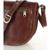 MARCO MAZZINI Hnědá kožená crossbody kabelka s klopou