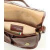 MARCO MAZZINI Hnědá kožená crossbody kabelka s klopou