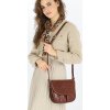 MARCO MAZZINI Hnědá kožená crossbody kabelka s klopou