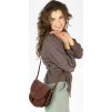 MARCO MAZZINI Hnědá kožená crossbody kabelka s klopou