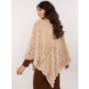 Béžové kožešinové teplé pončo