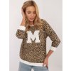 Dámská mikina s leopardím vzorem a bílými manžetami (Velikost ONE SIZE)