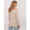 Béžový dámský svetr s odhalenými rameny