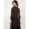 Tmavě šedá dámská dlouhá košile s leopardím vzorem