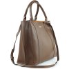 Dámská hnědá kožená shopper kabelka SERENA