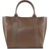 Dámská hnědá kožená shopper kabelka SERENA