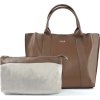 Dámská hnědá kožená shopper kabelka SERENA