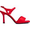 Červené dámské sandály na tenkém podpatku