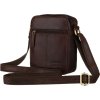 Stylová tmavě hnědá pánská kožená taška přes rameno Peterson