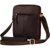 Peterson Elegantní tmavě hnědá pánská kožená taška přes rameno